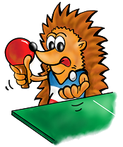 Igel-Maskottchen der Sportjugend beim Tischtennis